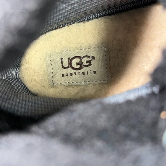 UGG Boots Kids 3 Shoes Black Butte II Waterproof Tall Shearling Winter Unisex - Picture 9 of 12